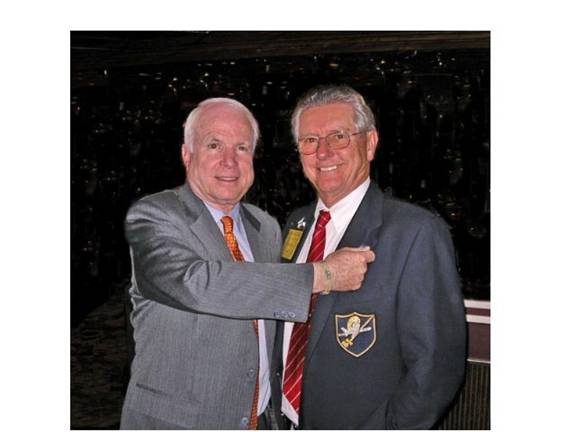 Senator John McCain Presents Presidential Award to Mr. Len Kaine